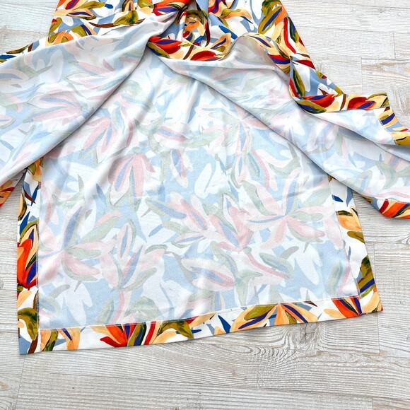 New Alexia Admor Iris Drop Shoulder Wrap Dress | Large Palm Multi 12 - Picture 6 of 11